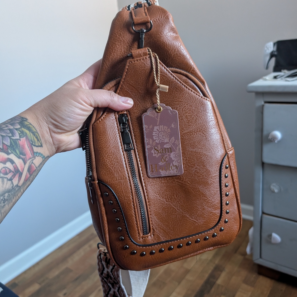 Brown Leather Sling Bag